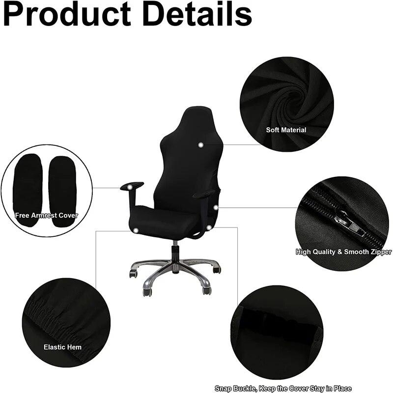 Game Chair Cover Slipcover Stretch Seat Chair Cover for Leather Computer Reclining Racing Ruffled Gamer Chair Protector