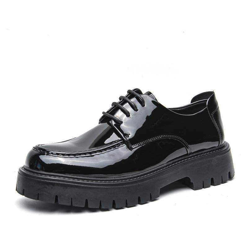 

Мужские кожаные туфли на толстой подошве, повседневный дизайн в британском стиле, для офиса, для вечеринки, высококачественная трендовая молодежная обувь 46