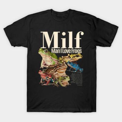 Milf Man Jag Älskar Grodor T-shirt För Män Kvinnor 100% Bomull T-shirts 3XS-3XL Toppar J106 - Herr Sommar Bomull Grafisk T-shirt