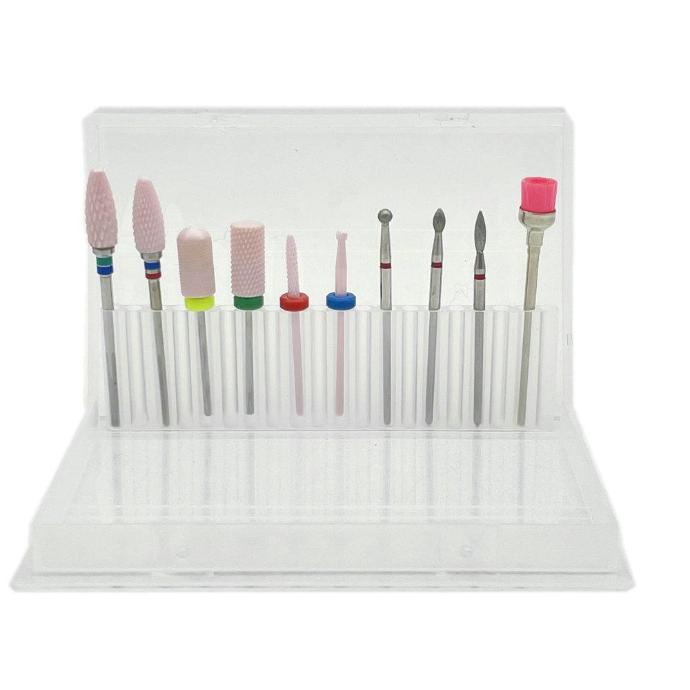 10pcs Manicure Ceramic Nail Drill Bits Set Removing Gel Varnish Drill Manicure Machine Pedicure Nail Bits for Electric Drill