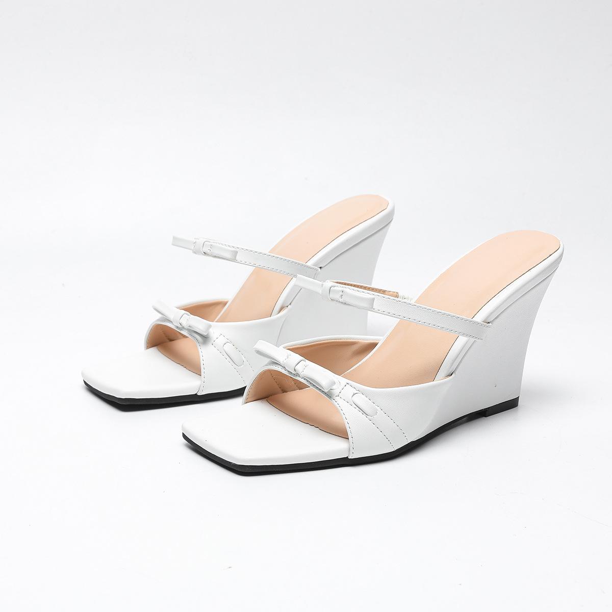 

Large Size Wedge Sandals for Women s 2026 Summer Wearing Sponge Cake with Fish Mouth High-heeled Slippers Womens Luxury Sandals 40 білий