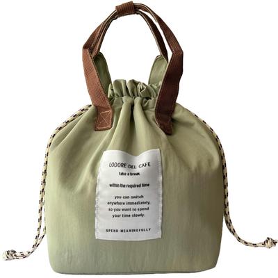 Noah Lunch Insulated and Lightweight Drawstring Bag, Thermal, (Light Green)