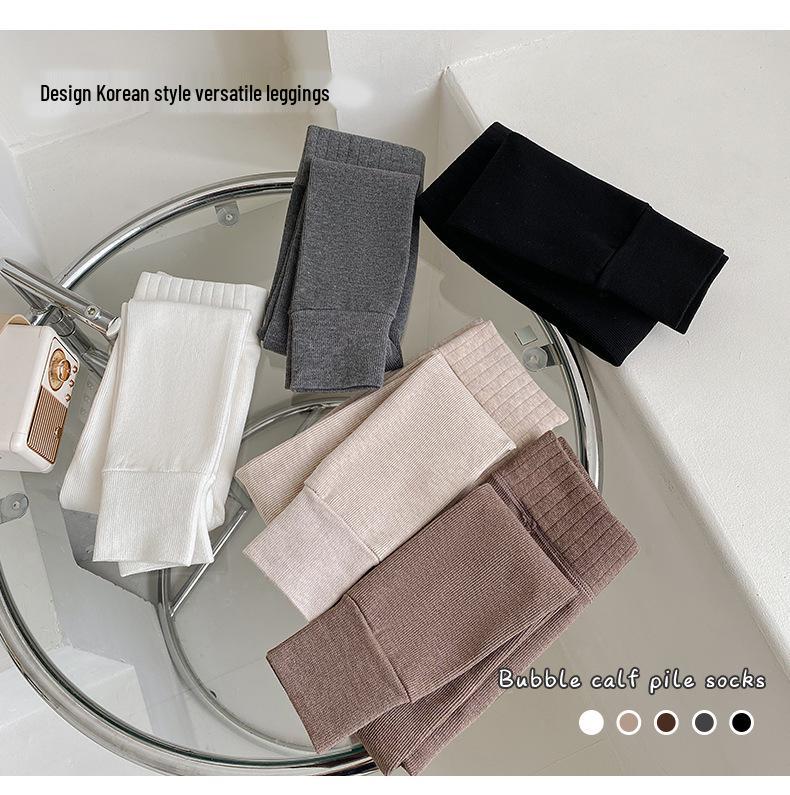 Korean Style Girls' Fleece-Lined Leggings: Thick, Warm Nine-Point Pants with Brushed Cotton Pantyhose for Autumn and Winter