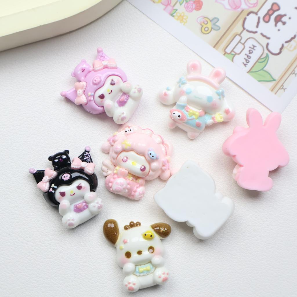 14/140PCS Cartoon DIY Resin Accessories, Cute Cream Glue Handmade Hair Clip, Phone Case, Headband, Pendant, Jewelry Accessories