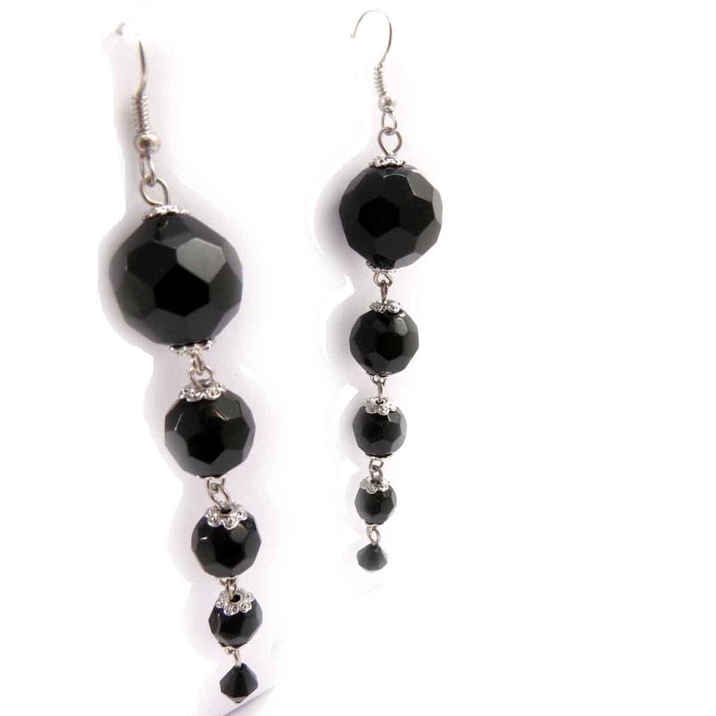 Les Trésors De Lily [J7835] - Cercei negri de designer „Mineralia”