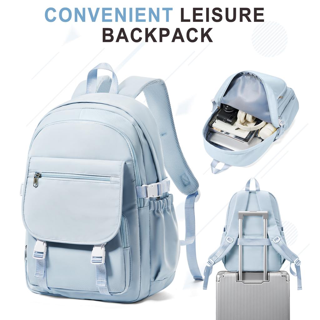 Student School Backpacks Casual Daypack, Commuter Laptop Backpack for Women Study Travel, Black School Bag for Teens Girls Boys