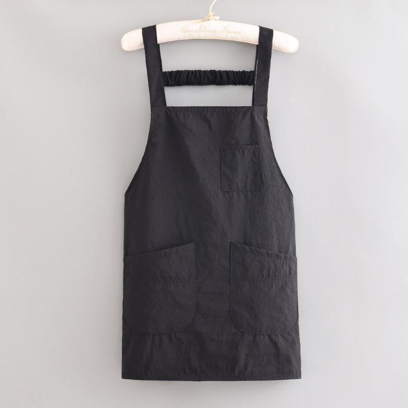 Waterproof Kitchen Apron With Multiple Pockets Straps Perfect For Home Cooking Baking Coffee Shop Work