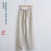 Men's Summer Casual Linen Trousers - Loose, Straight Fit with Elastic Waist
