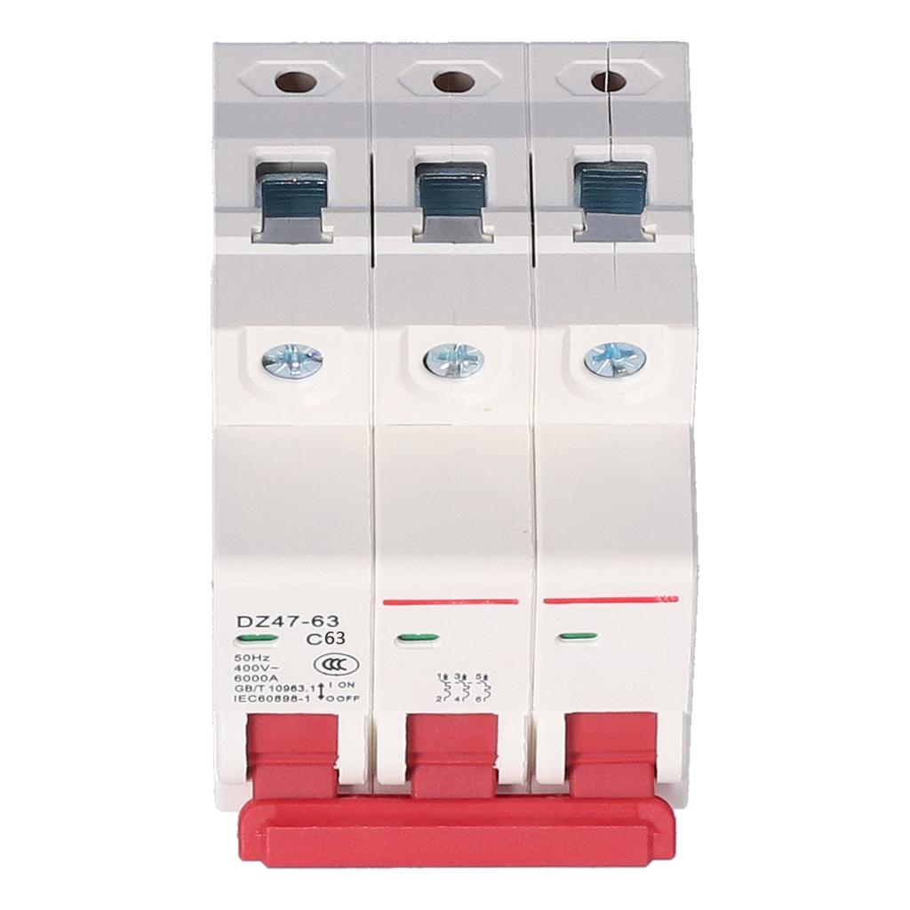 Leitungsschutzschalter Miniatur DIN-Schienenmontage PC-Abdeckung Haushaltsluftschalter AC 400V 3P DZ47?6363A