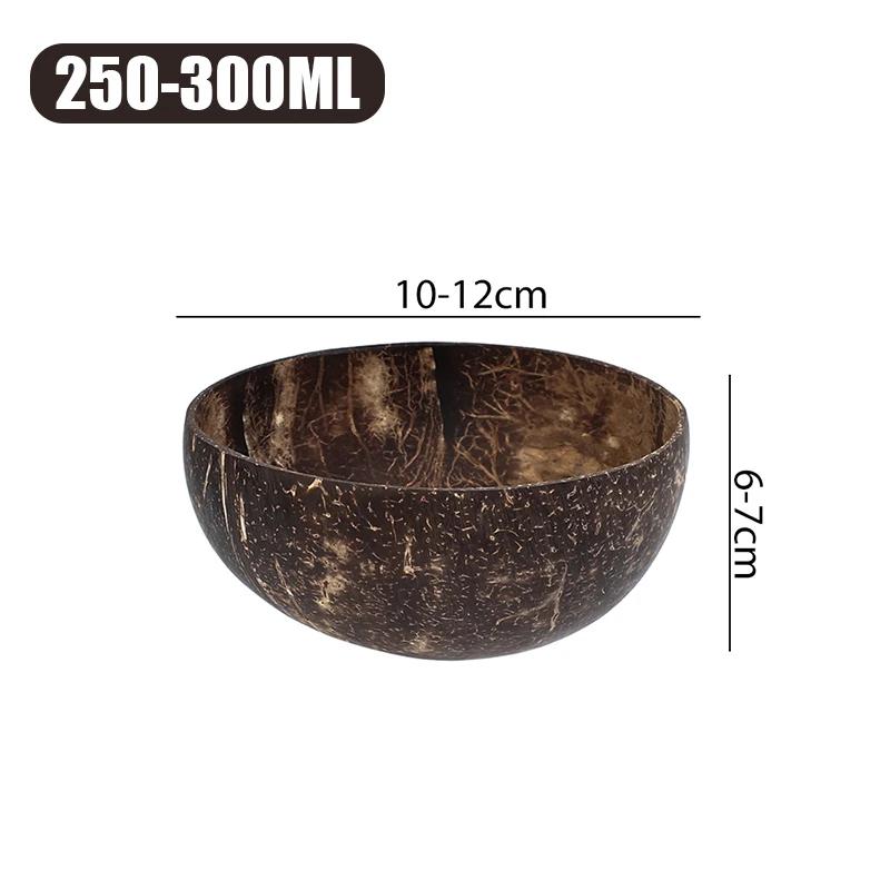 

Кокосовые миски для подачи блюд, салата, овсянки, йогурта, многоразовые, из дерева, из натуральной кокосовой скорлупы, кухонный набор посуды, декор для вечеринки 5PCS