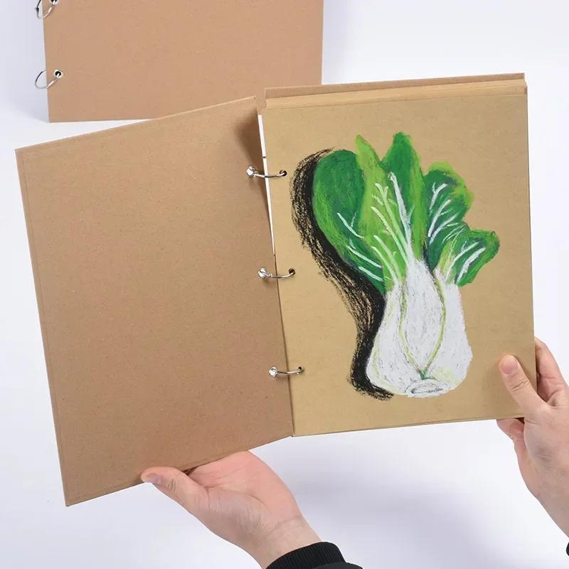 Blank Loose Leaf DIY Photo Album Kraft Paper Handmade Photo Album Couple Baby Commemorative Album Painting Thickened Hard Cover