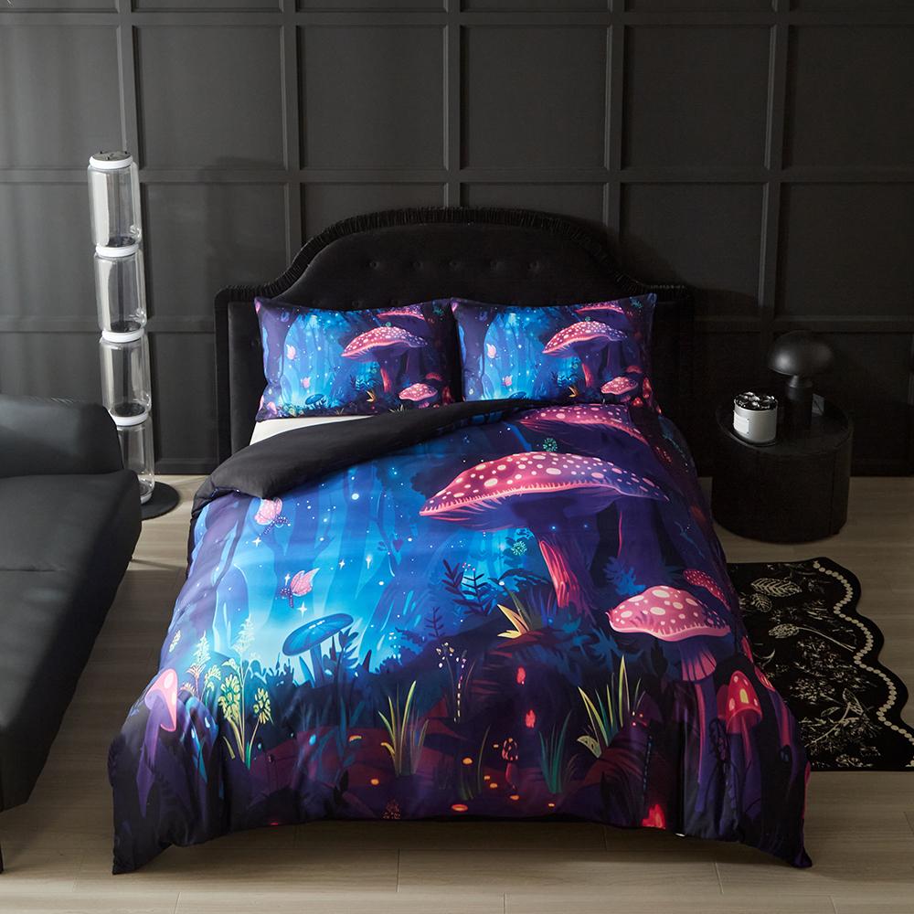 

Комплект постельного белья с пододеяльником 3D Гриб Твин Фул Квин Кинг Сайз 135x200 Скандинавский пододеяльник 240x220 Двуспальное постельное белье 200x200 EU Single 135x200 cm
