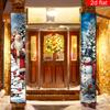 Merry Christmas Couplet Banner Santa Claus Snowman 1 Pair Polyester Indoor Outdoor Decor