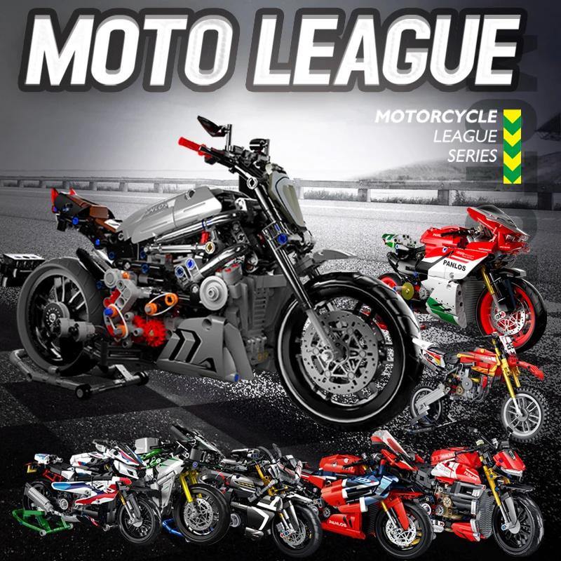 Technický model motocyklu, motorky, auta, stavebnice, závodní motorka, vozidla, kostky, hračky pro děti, dárky