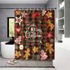 1pc Christmas Gingerbread Print Waterproof Holiday Shower Curtain Bathe Partition Privacy Multi Size 12 Hooks Easy Installation