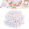 100PCS White Bead Alphabet Beads Colorful Letter Round Letter Beads Vowel Letter Beads  DIY Bracelet