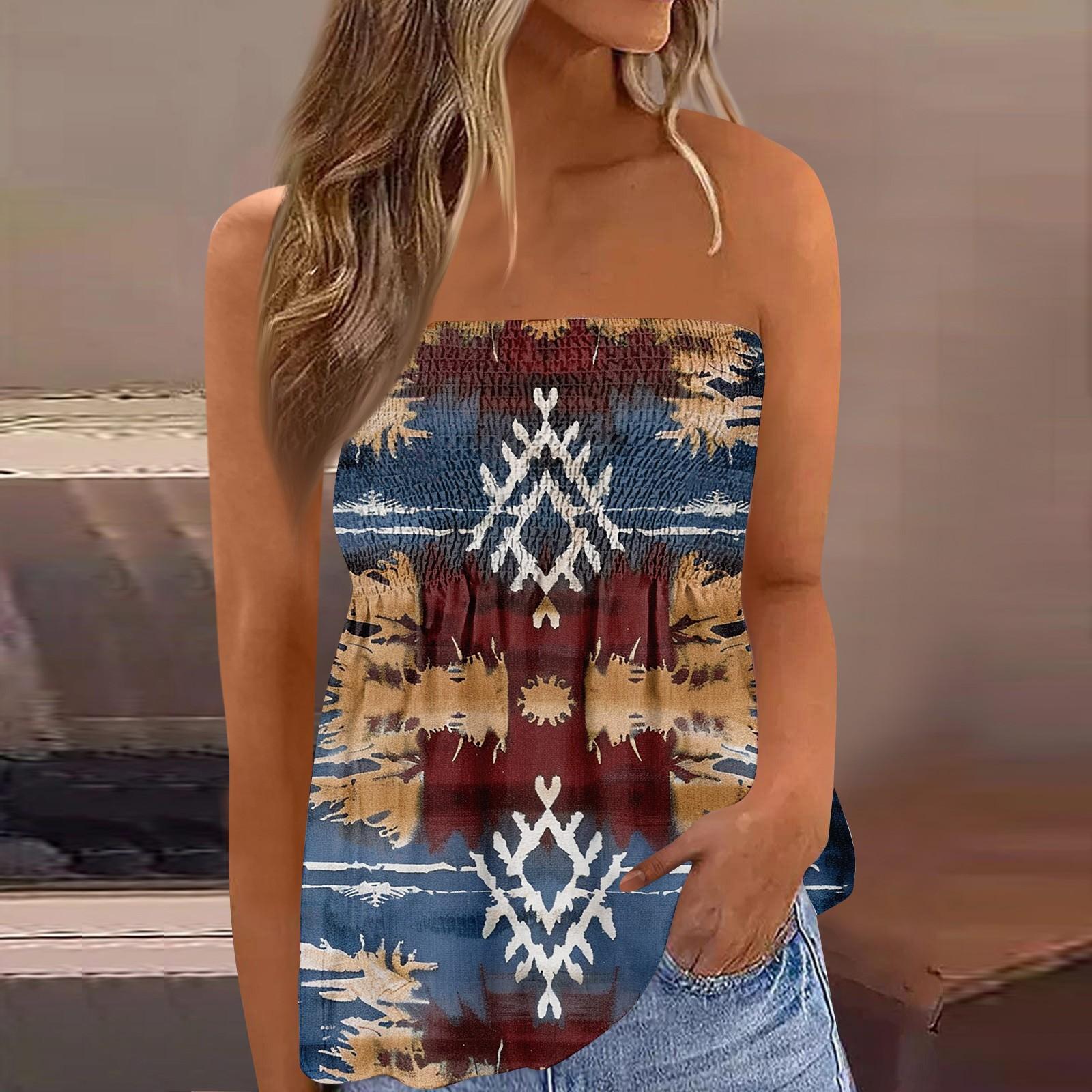 

2024 топы для женщин, милая сексуальная футболка без рукавов с открытыми плечами и цветочным принтом M коричневый