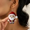 Festive Santa Claus & Easter Bunny Acrylic Earrings - Cute, Cartoon Dangle Design