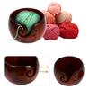 Wooden Yarn Bowl Round Crochet Bowl Holder with Holes Pine Knitting Yarn Bowls Wooden Weaving Thread Bowl with Lid Portable