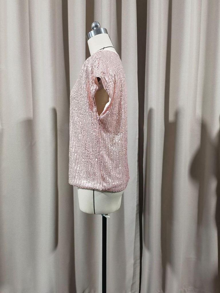 European and American Style Sleeveless Sequin Party Top for Women