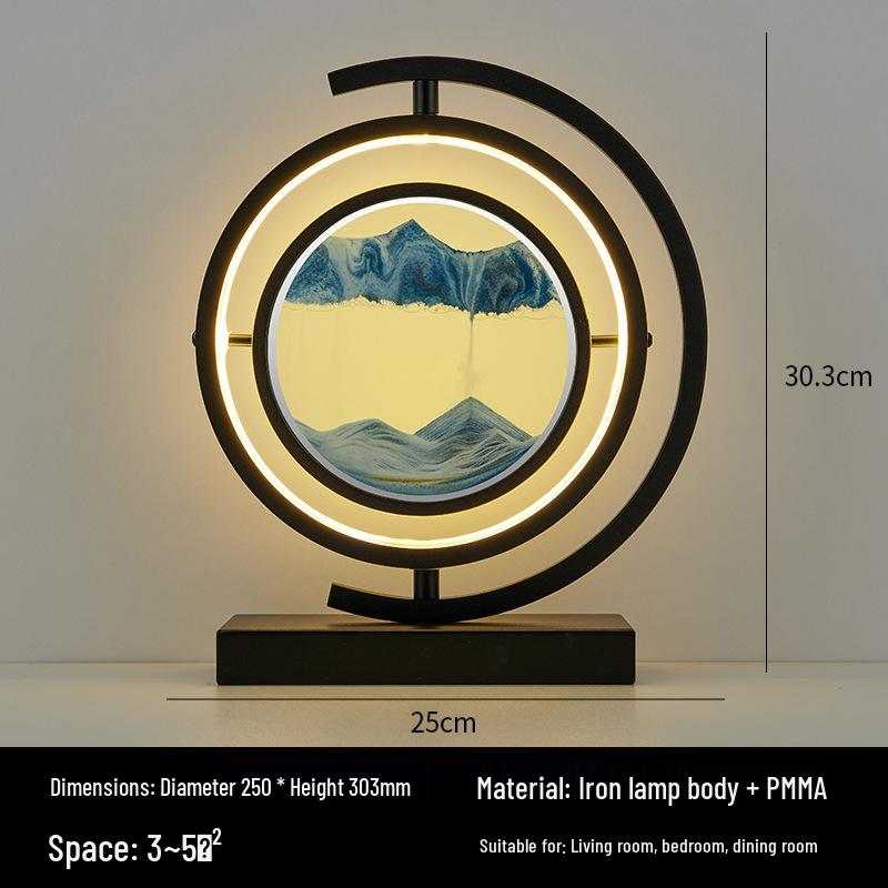 Arte de Arena de Reloj de Arena Moderno: Adorno de Arena Fluida de Vidrio 3D para Escritorio del Hogar o la Oficina