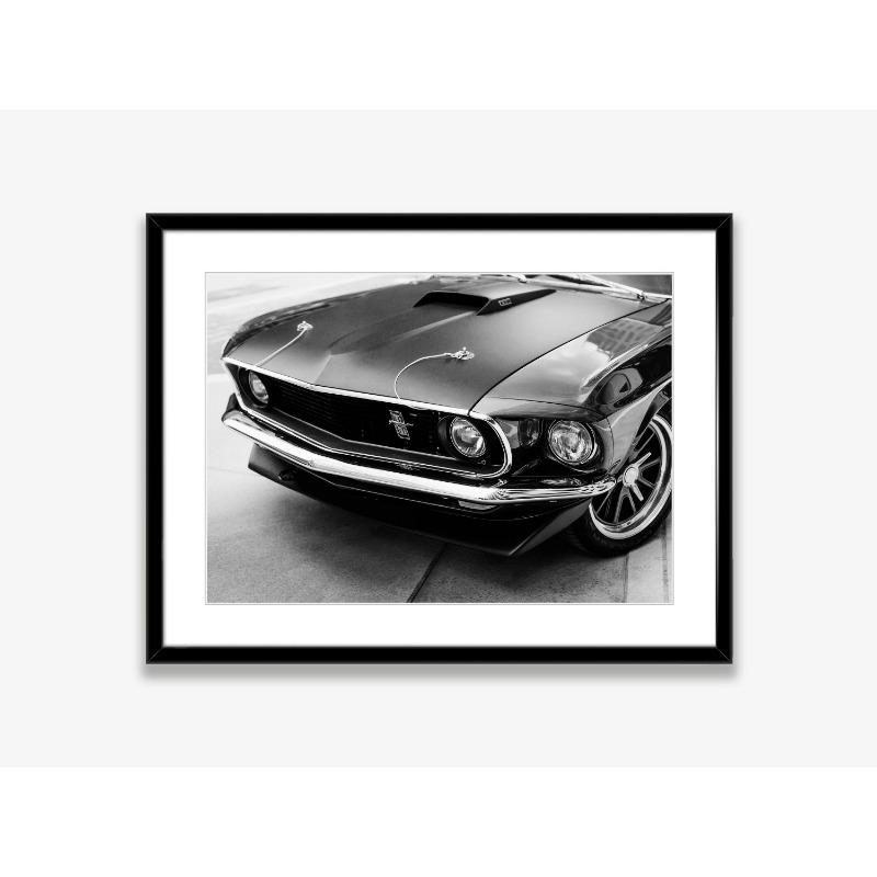 Black and White Ford Mustang Classic Luxury Car Poster Canvas Painting Print Wall Art Picture for Living Room Shopstore Decor