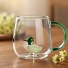 Tazza Singola in Vetro Borosilicato a Forma di Animale Cartone Animato 3D, Creativa, per la Casa, Carina, a Strato Singolo, per Ospiti in Salotto, Tazza per Succhi e Bevande Fredde