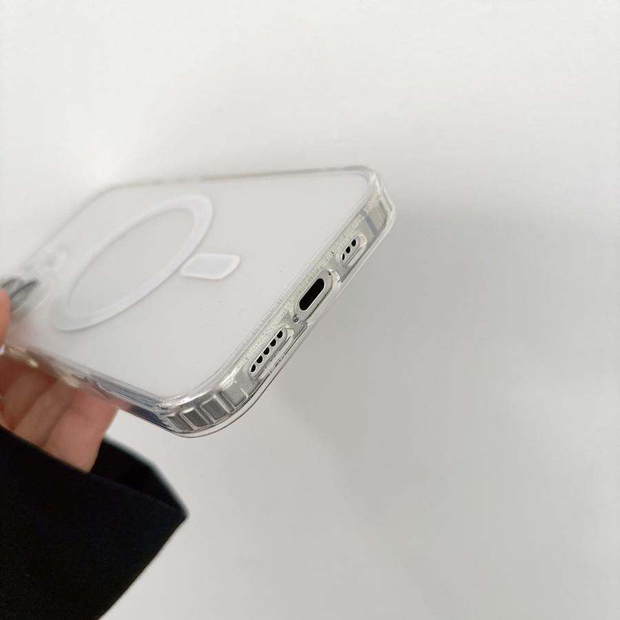 Luxusní magnetické pouzdro na telefon s bezdrátovým nabíjením pro iPhone 16 15 Pro Max 16 Plus iPhone 14 13 12 11 Pro Magsafe Průsvitný zadní kryt odolný proti nárazům