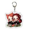 Keychain Pendant Anime Demon Slayer Kimetsu No Yaiba Kamado Tanjirou Double Sided HD Bag Pendant Gift For Fans Cosplay Props Jewelry Gift