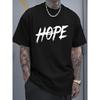 Men'S HOPE Pattern T-Shirt - Soft Stretch Fabric Fitness Top, Casual Wear - Breathable Summer Top, Ideal Gift for Him