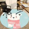 1pc Polar Bear Scarf Office Round Area Rug, Indoor Mat Suitable ForOffice, Under Office Chairs Bedroom Living Room Home Decor, Room Deco, D070