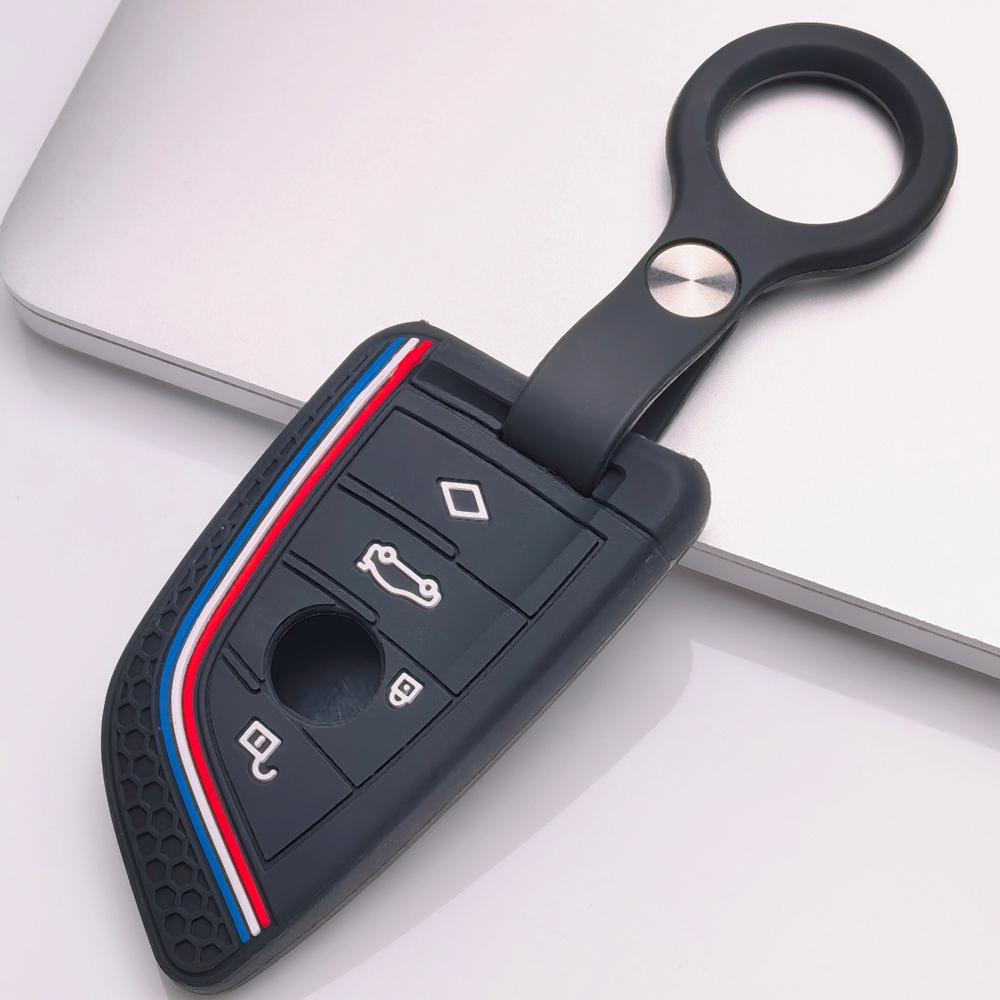 Key Fob Cover for BMW X1 X2 X3 X4 X5 X6 F10 F11 with Keychain Anti-Scratch Surface Shockproof Structure Soft Grip Texture Easy Install Design