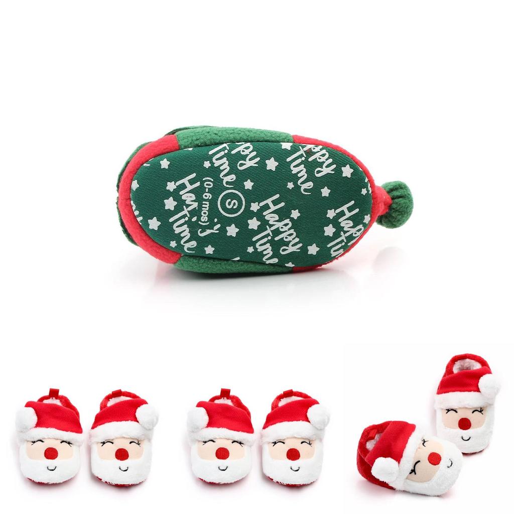 Christmas Gift Kids Baby Girl Boy Toddler Warm Slippers 3d Reindeer Santa Claus Shoes