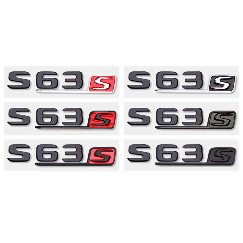 S63S Logo Badge Car Stickers for Mercedes Benz S63 Refitted Sclass 6.3AMG Fender Side Labelflag New Old Rear Trunk Displacement JO7