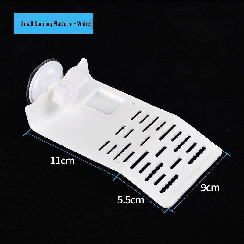 Acrylic Turtle Climbing & Sunbathing Platform with Feeding Trough - Small Size Floating Island for Tanks