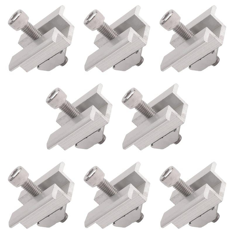 A34R 8Pack Solar Panel Mounting Brackets, Solar Panel End Clamps, Centre Clamps, For PV Solar Panel Solar Module