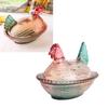   Bowl with Lid Vintage Fun Chicken Shaped Glass   Jar for Snacks   Fruits Desserts