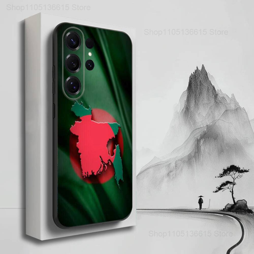 Flag Bangladesh Art Case For Samsung S22,S25,S24,S23,Ultra,FE,S20,S10,Plus,S21,S9,Lite,Soft Silicone Black