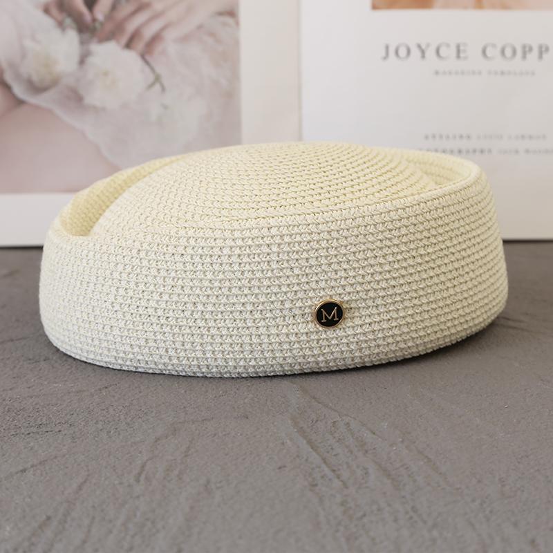 Cappello a cloche di paglia Berretto estivo Cappelli da sole Fedora retrò giapponese per il giardinaggio Moda hostess Cappelleria Fascinator Cappello da pittore di design