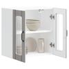 Lucca Wall Mounted Kitchen Cabinet with Glass Door Grey Sonoma Wood Based Material