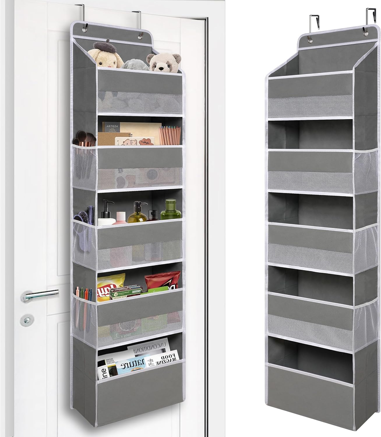 

Yonace Wall Storage 5 Large Mesh Storage Hanging Storage Made of Durable Durable Storage for Small Items such as Stuffed with 2x Elastic Hooks Pocket,