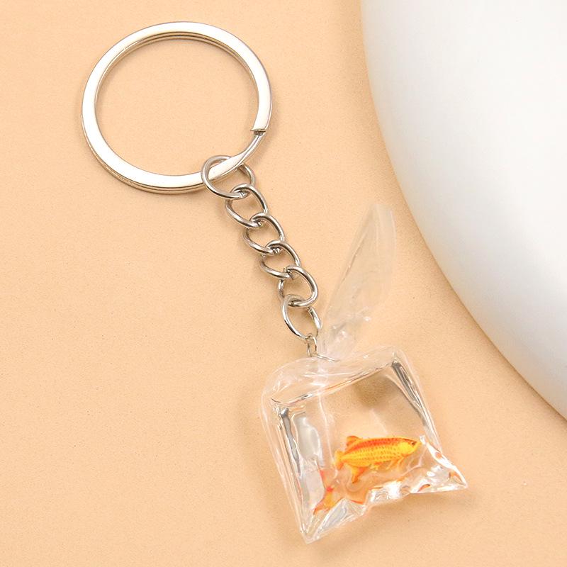 28 Styles 28x90mm DIY Transparent Resin Goldfish & Clownfish Keychain Pendant Ornaments