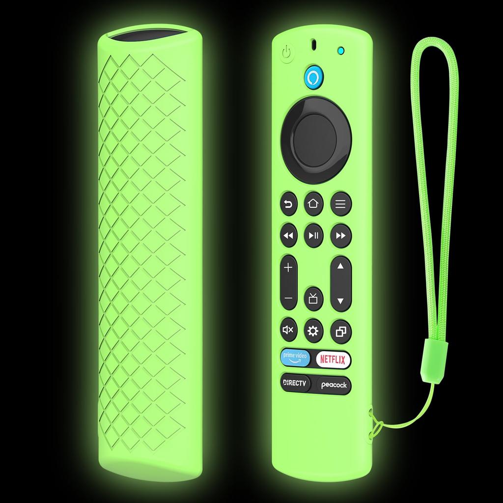 Silicone Remote Control Case for 2023 Fire TV Stick Max 2nd/Omni/4-Series Anti-Slip Glow In Dark with Lanyard
