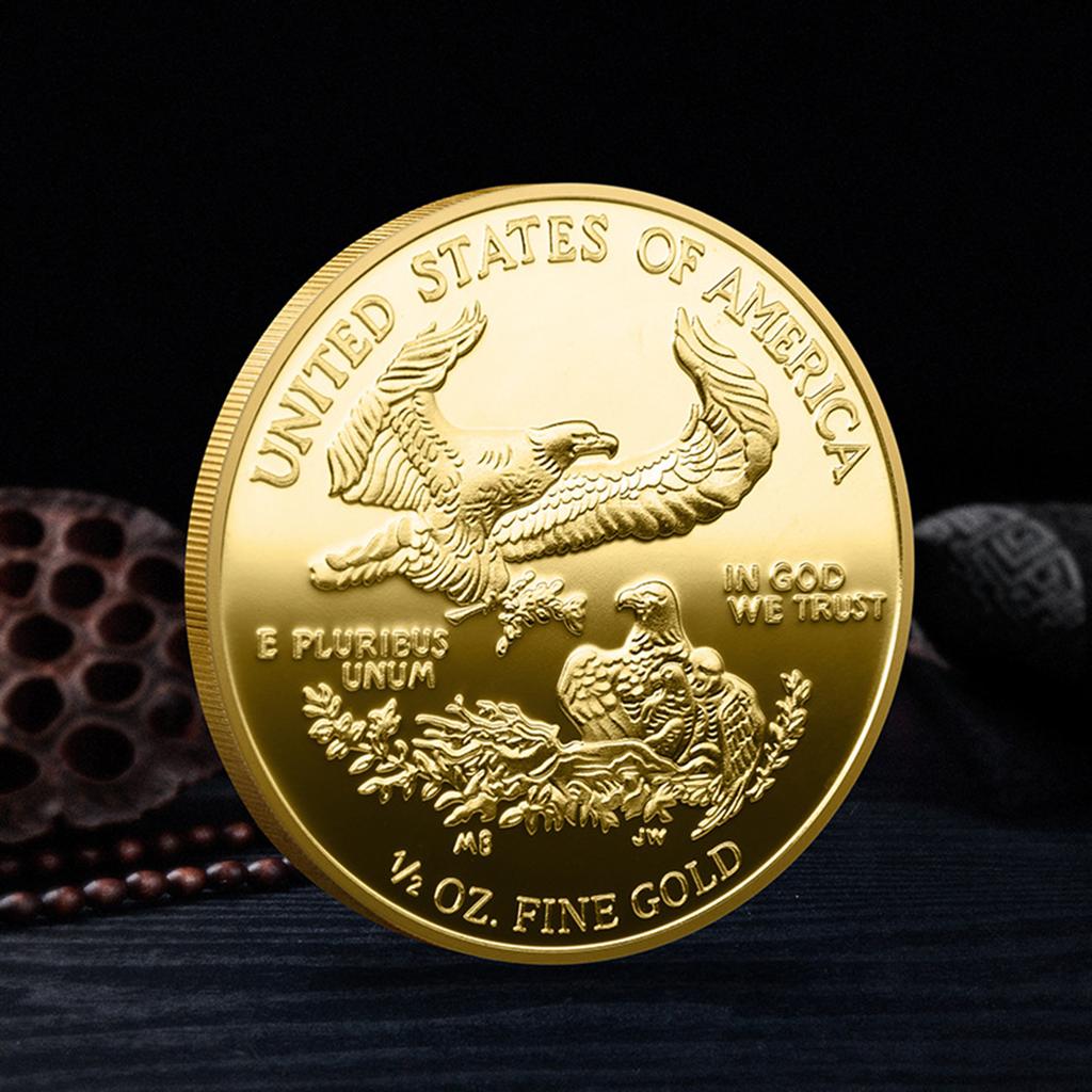 Replica Coin, 1pc American Eagle Golden Plated Coin, Walking Liberty , 1 Oz Replica Toy Souvenirs And Gifts Challenge Coin R