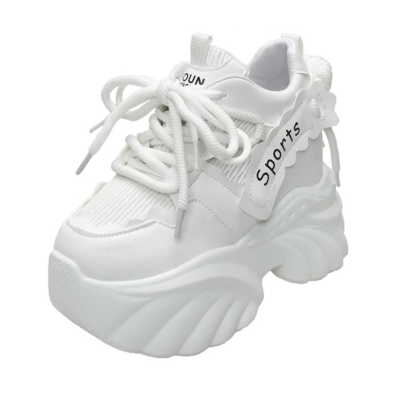 Móda Nové Jarní Robustní Tenisky Dámské Podzimní Silná Podrážka Platformové Tenisky Zvyšující Výšku Sportovní Boty pro Tátu Dámské Ležérní Boty