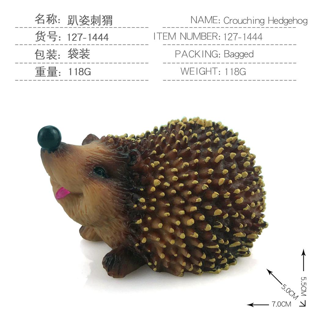 Wild Hedgehog Animal Model, Kids Cognitive Forest Hedgehog Desktop Figure Toy