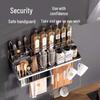 No-Drill Wall-Mounted Kitchen Shelf with Knife Holder and Chopstick Caddy