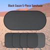 5-Piece Car Window Sunshade Set - Mesh Sun Curtain with Suction Cup Privacy Shield