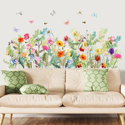 Flower Wall Sticker Art, Detachable PVC Garden Stickers, Children's Room, Daycare, Classroom, Bedroom Decoration