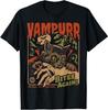 Vampurr Bites Again! Funny Cat Halloween Vintage Graphic T-Shirt